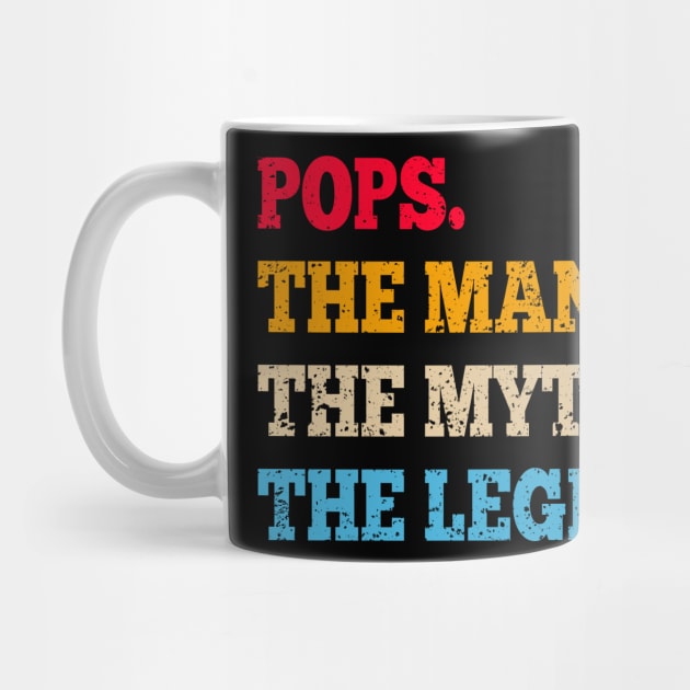 Funny Father, Dad & Grandpa Shirt Pops The Man The Myth Tee by maelotti22925